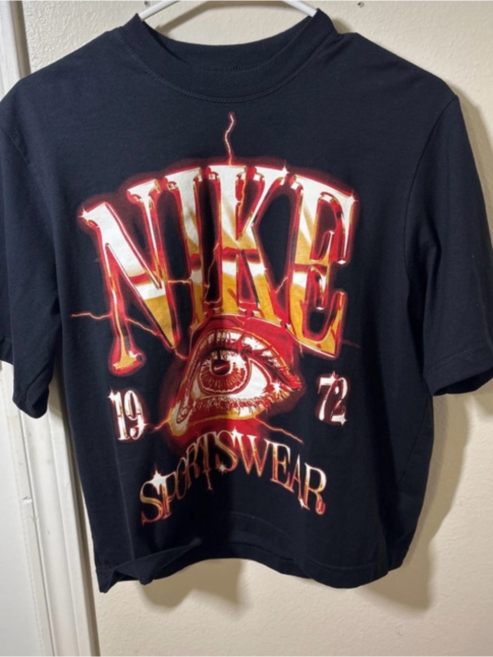 Nike Black Short Sleeve Tee with Red and Gold Graphic